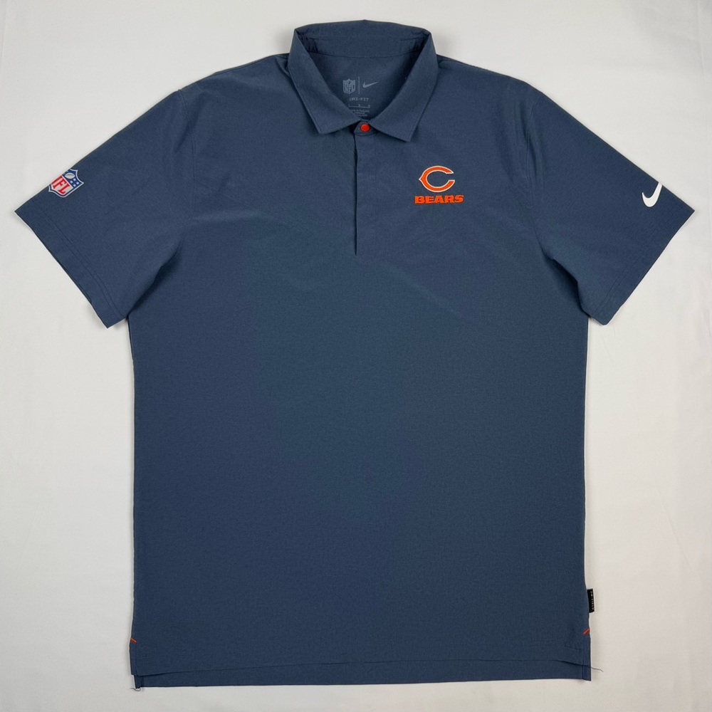 Nike On Field Chicago Bears Mens Sideline Performance Polo Shirt Large Snap C3